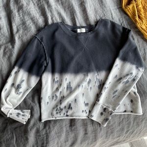 Cropped crewneck tie dye fade sweatshirt